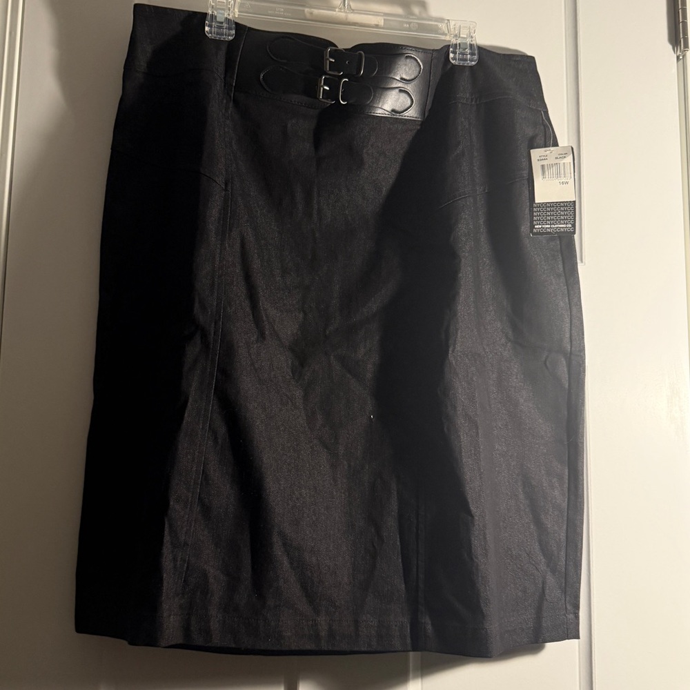 New York Clothing Co Grey pencil Skirt with Belt 16w